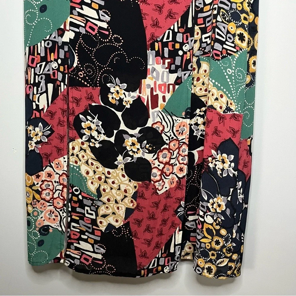 Anthropologie X Kachel Hallie Abstract Floral Midi Skirt Size 4